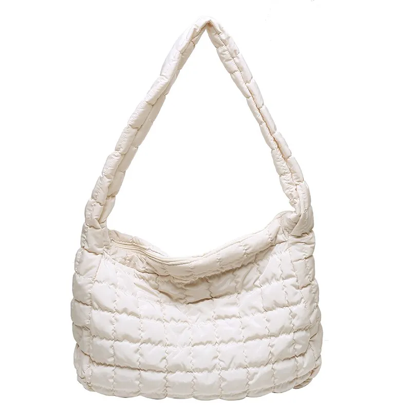 2022 New Winter Soft Down Fabric Shoulder Bag Branded Quality Women's Designer Big Capacity Underarm Pack Large Female Purses