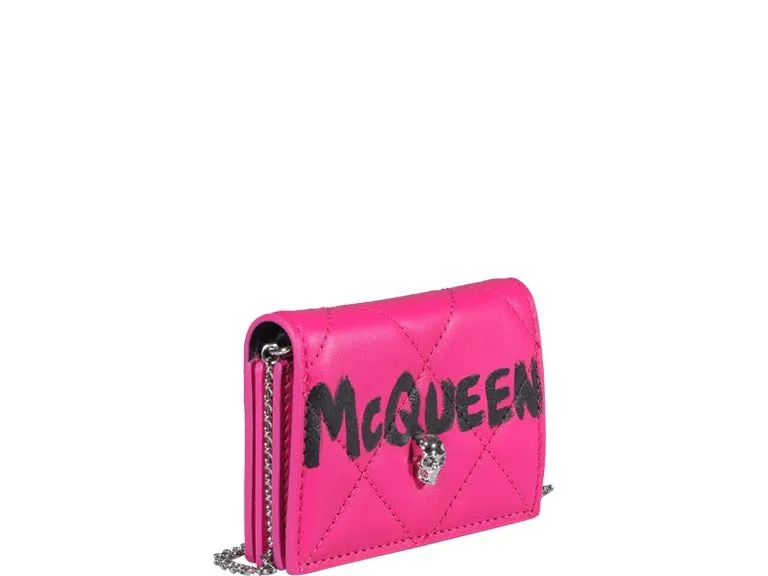 Alexander McQueen Logo Graffiti Chain Wallet