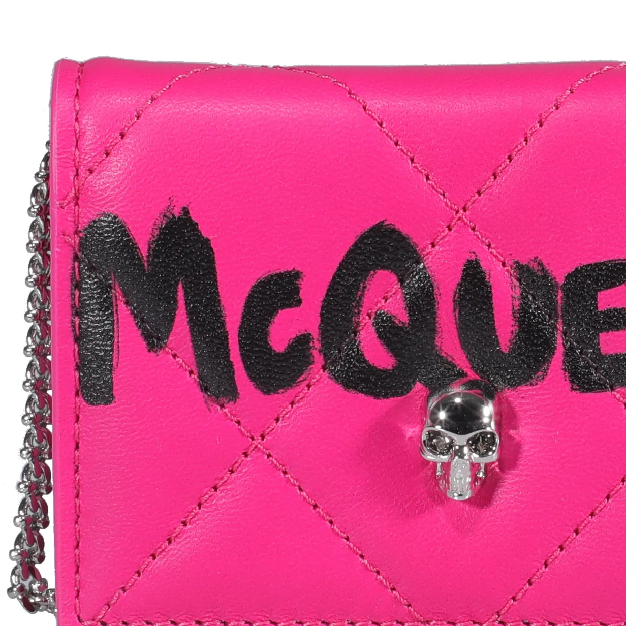 Alexander McQueen Logo Graffiti Chain Wallet