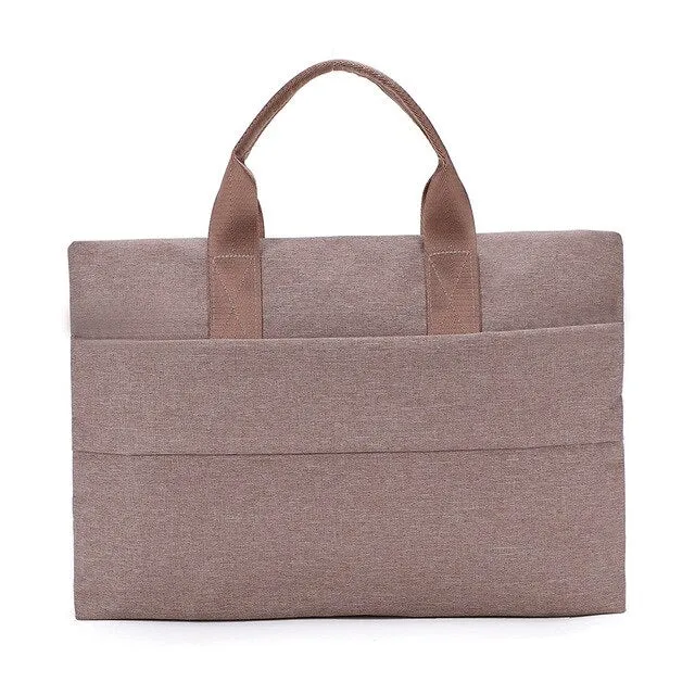 BERAGHINI Unisex Simple Style Business Briefcase Women Canvas Laptop Bags Notebook Handbags Classic soild Color  Handbag