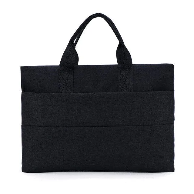 BERAGHINI Unisex Simple Style Business Briefcase Women Canvas Laptop Bags Notebook Handbags Classic soild Color  Handbag