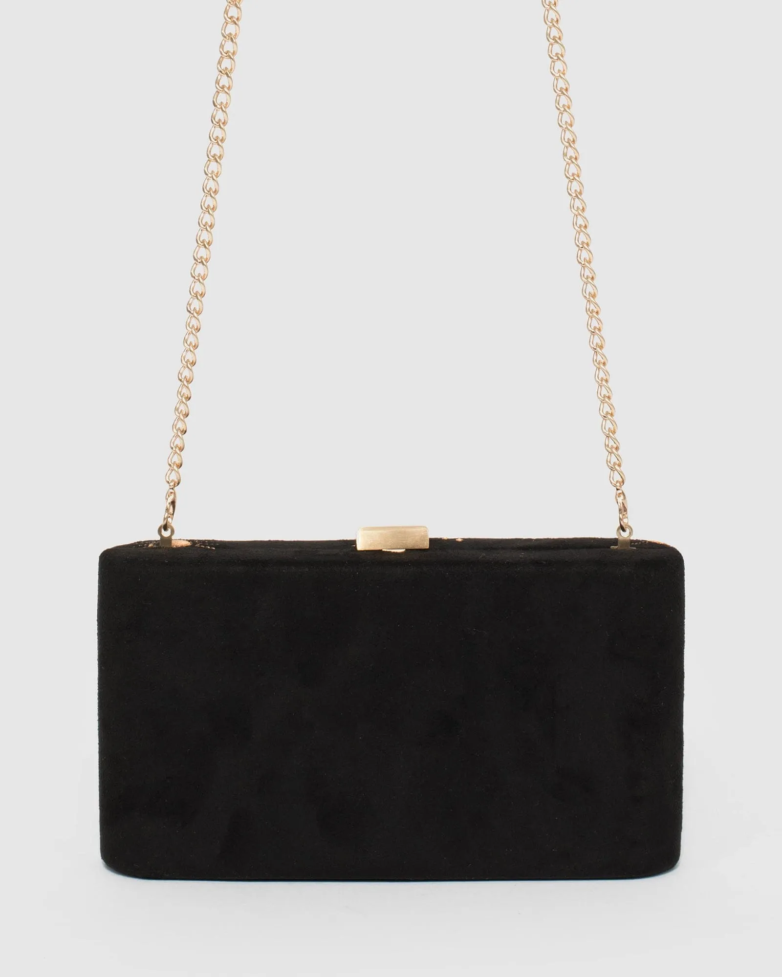 Black Annalise Embroidered Clutch Bag