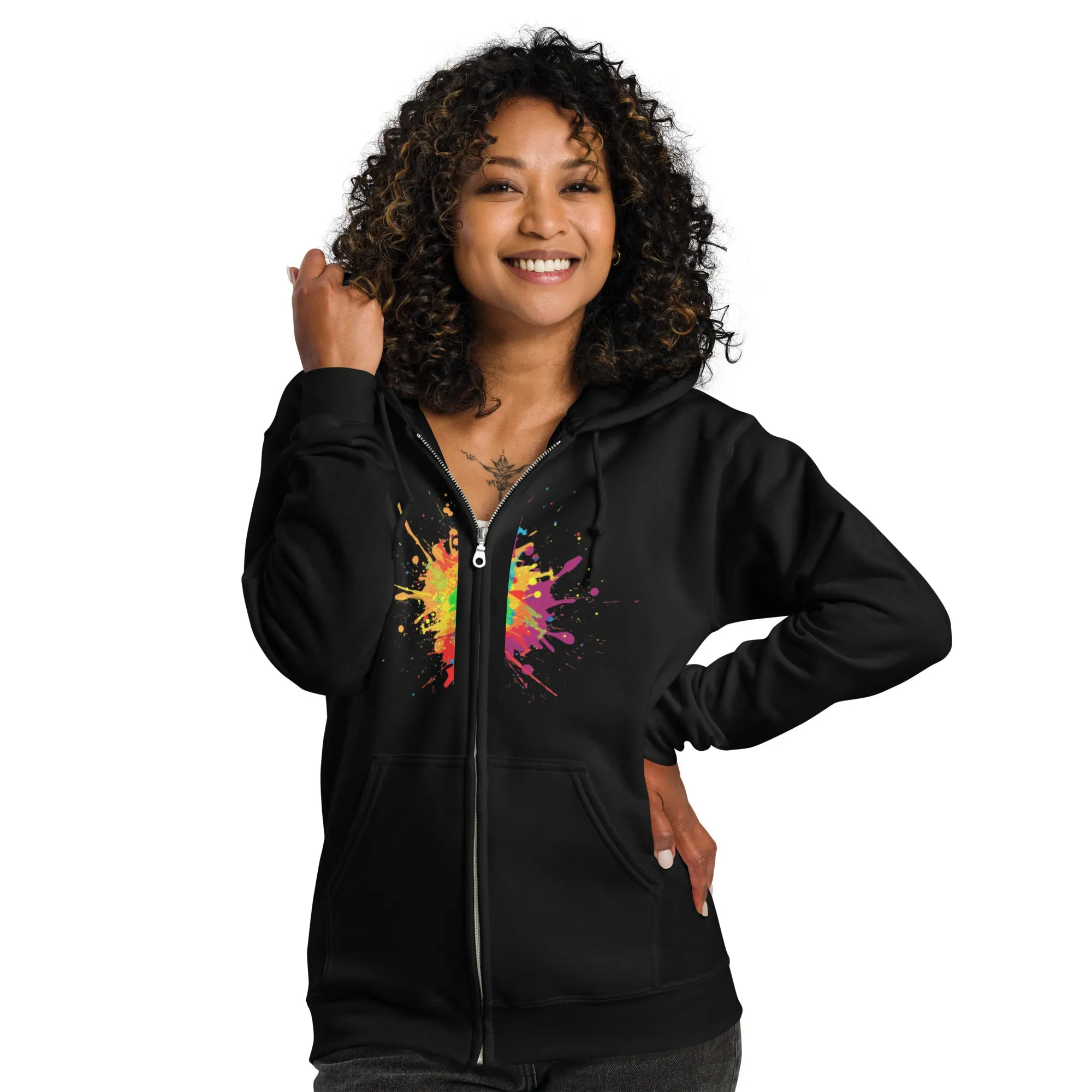 Black Splash Unisex heavy blend zip hoodie