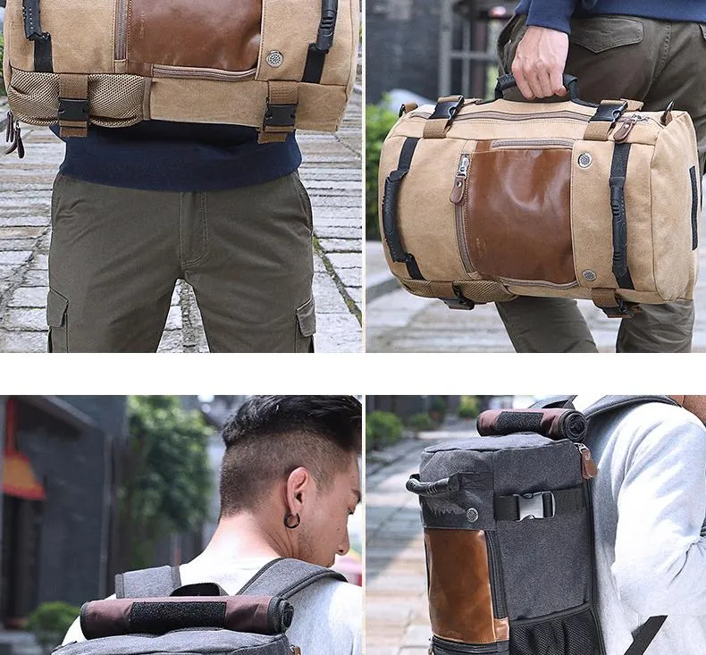 Canvas Backpack with Multiple Pockets