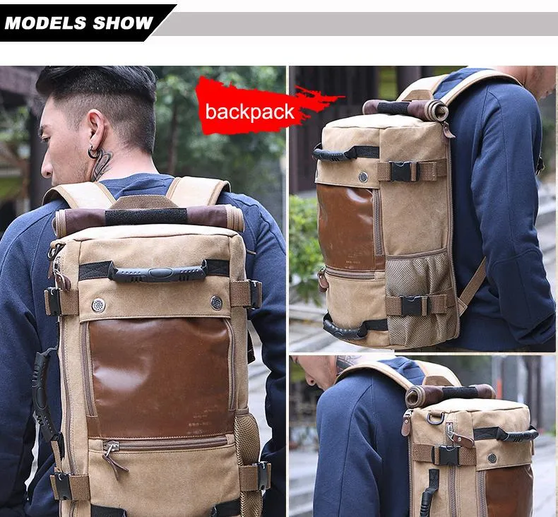 Canvas Backpack with Multiple Pockets