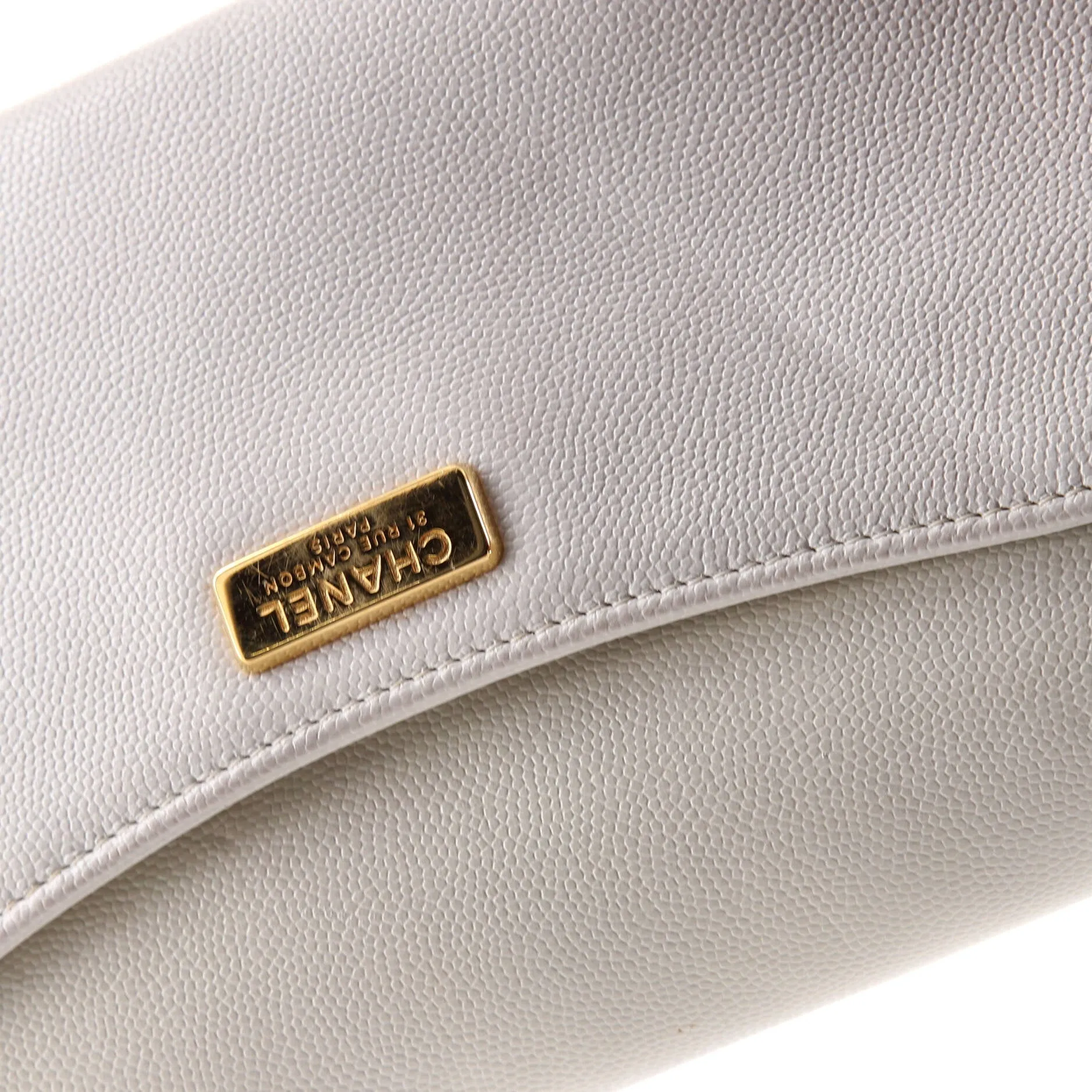 Captain Gold Clutch Embroidered Caviar