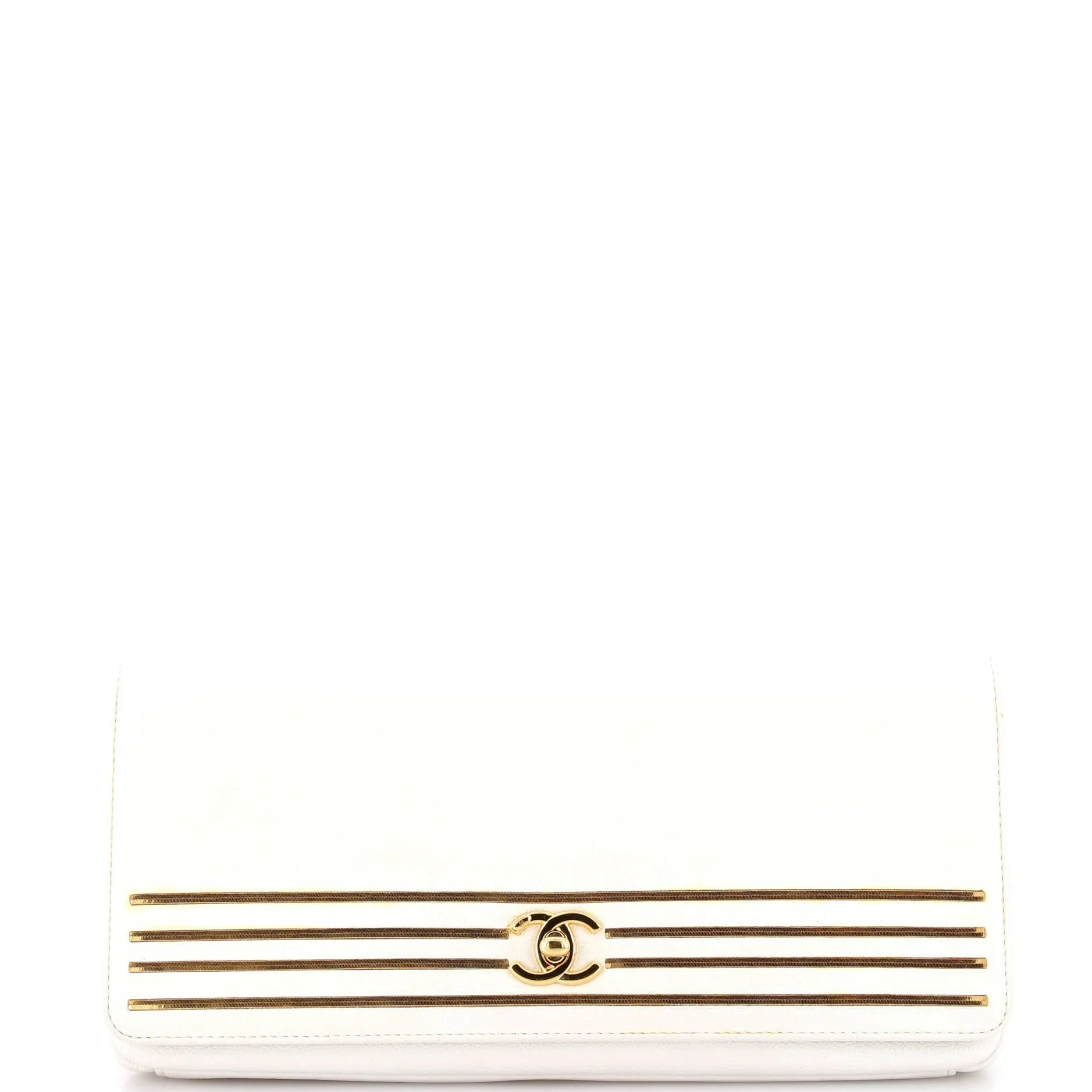 Captain Gold Clutch Embroidered Caviar