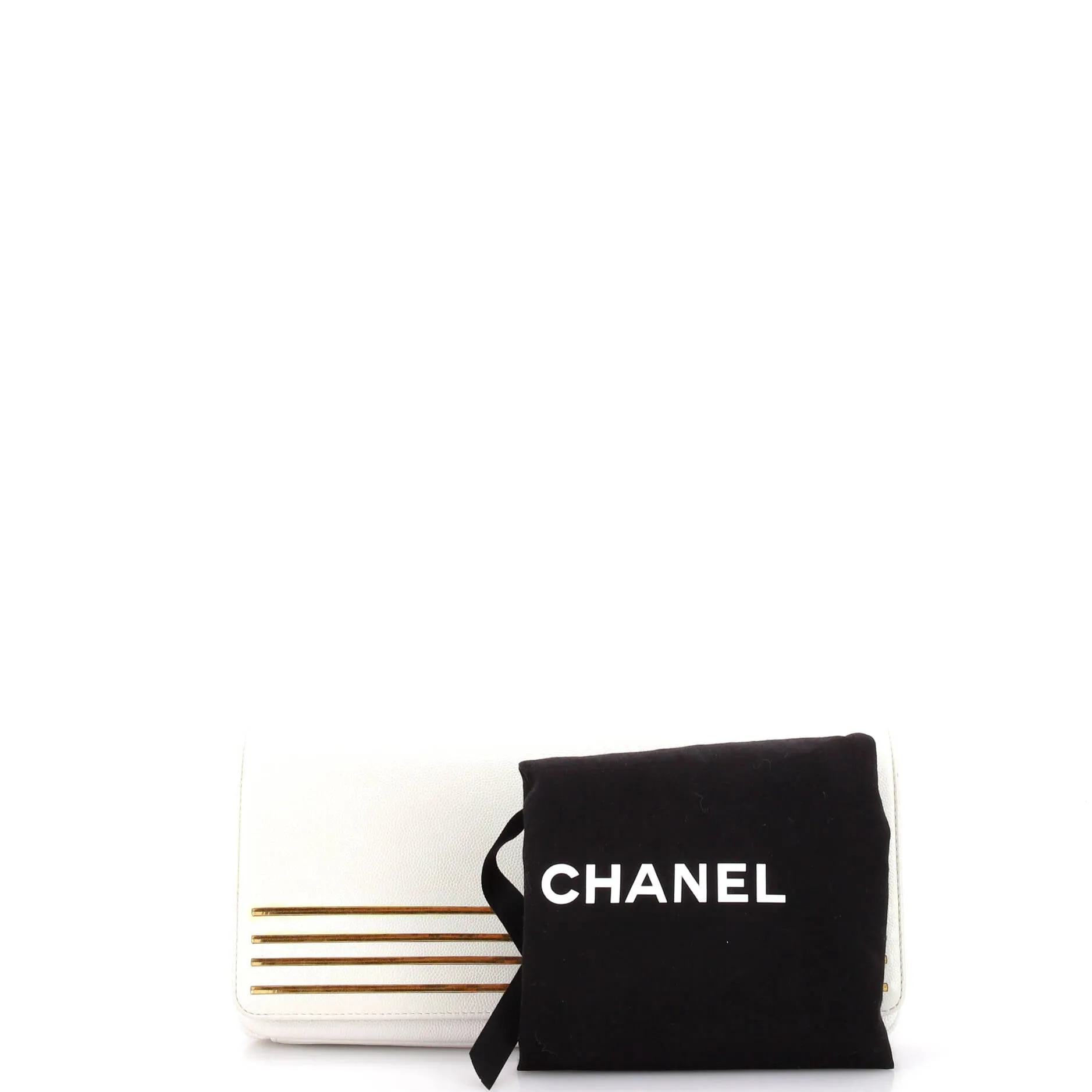 Captain Gold Clutch Embroidered Caviar