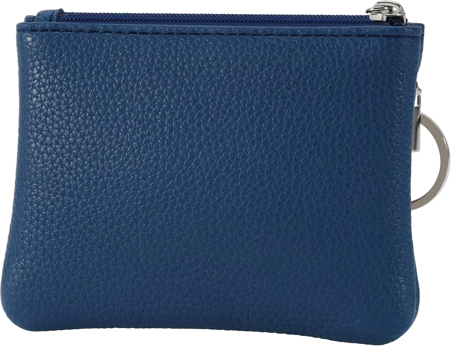 Chelmon 2 Pack Coin Purse Pouch Change Card Holder Wallet with Keychain for Women and Men (Blue & Blue)