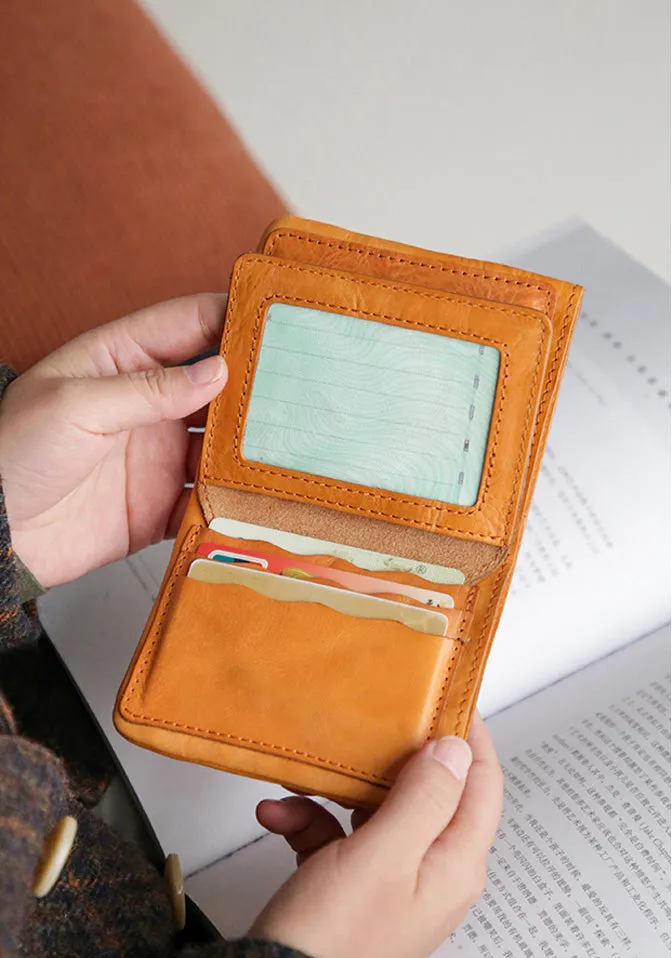 Chic Women's Compact Leather Wallet Small Black Leather Purses