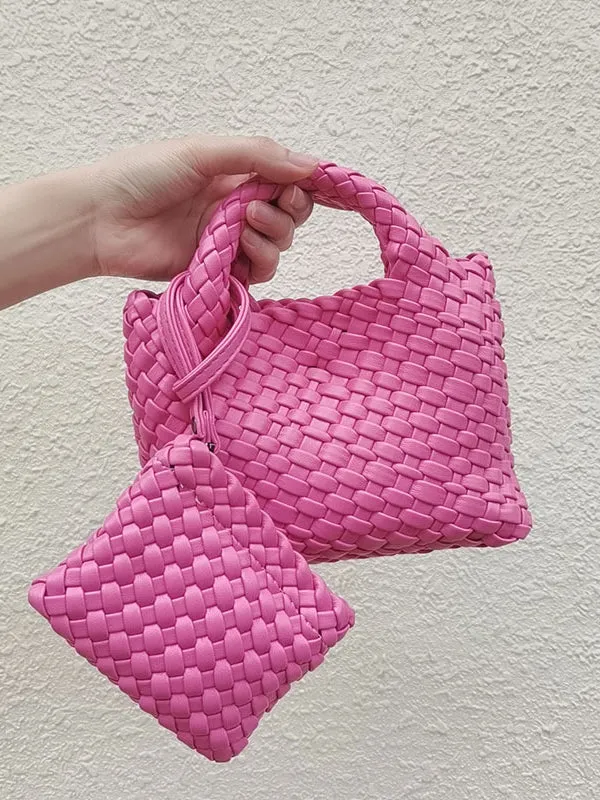 Chicmy-Solid Color Woven Handbags Crossbody Bags Bags