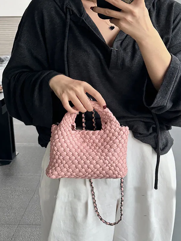 Chicmy-Solid Color Woven Handbags Crossbody Bags Bags