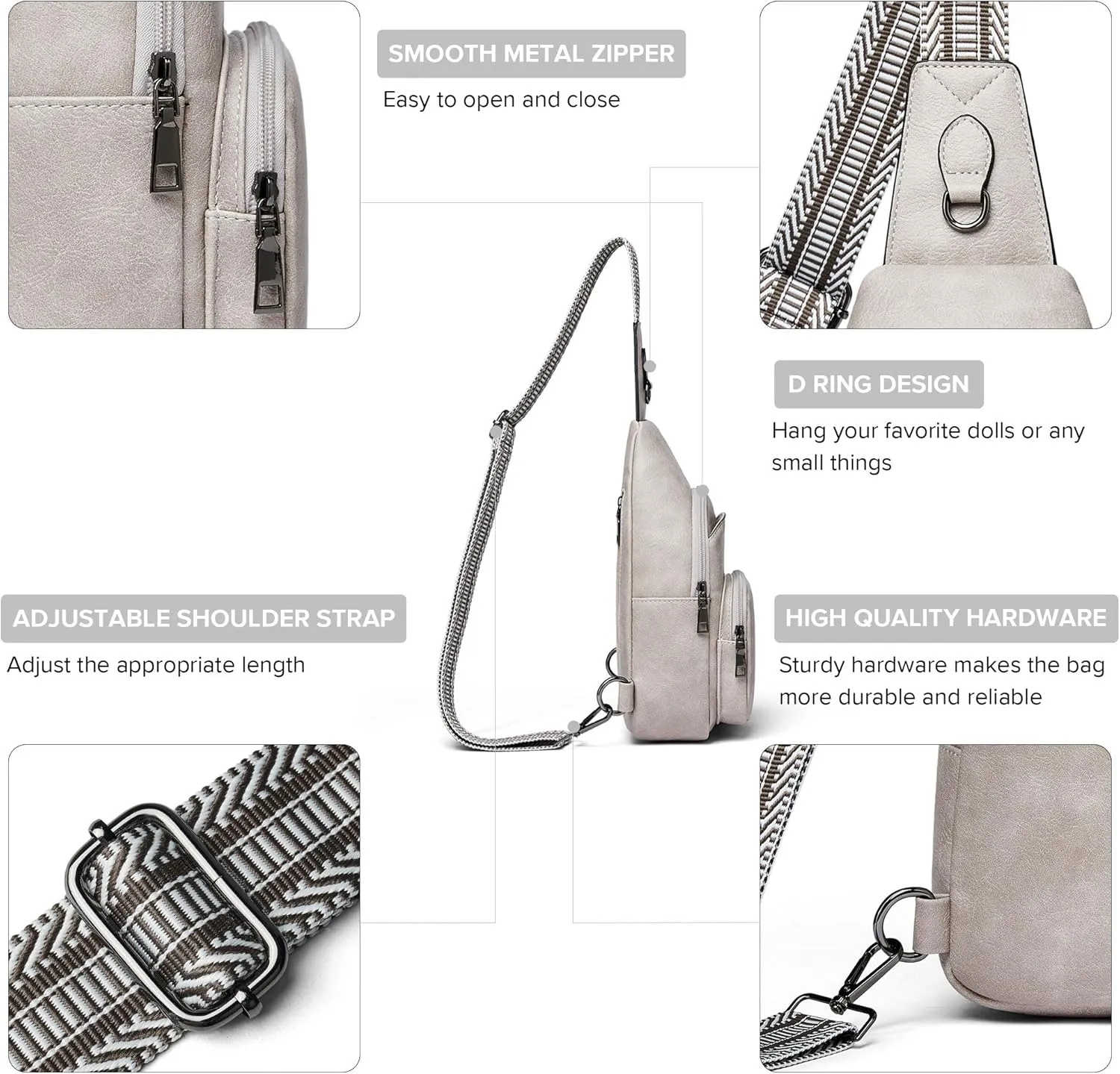 Crossbody Bags for Women Sling Bag Fanny Pack Casual Daypacks Small Backpack Chest Travel Purse Anti Theft