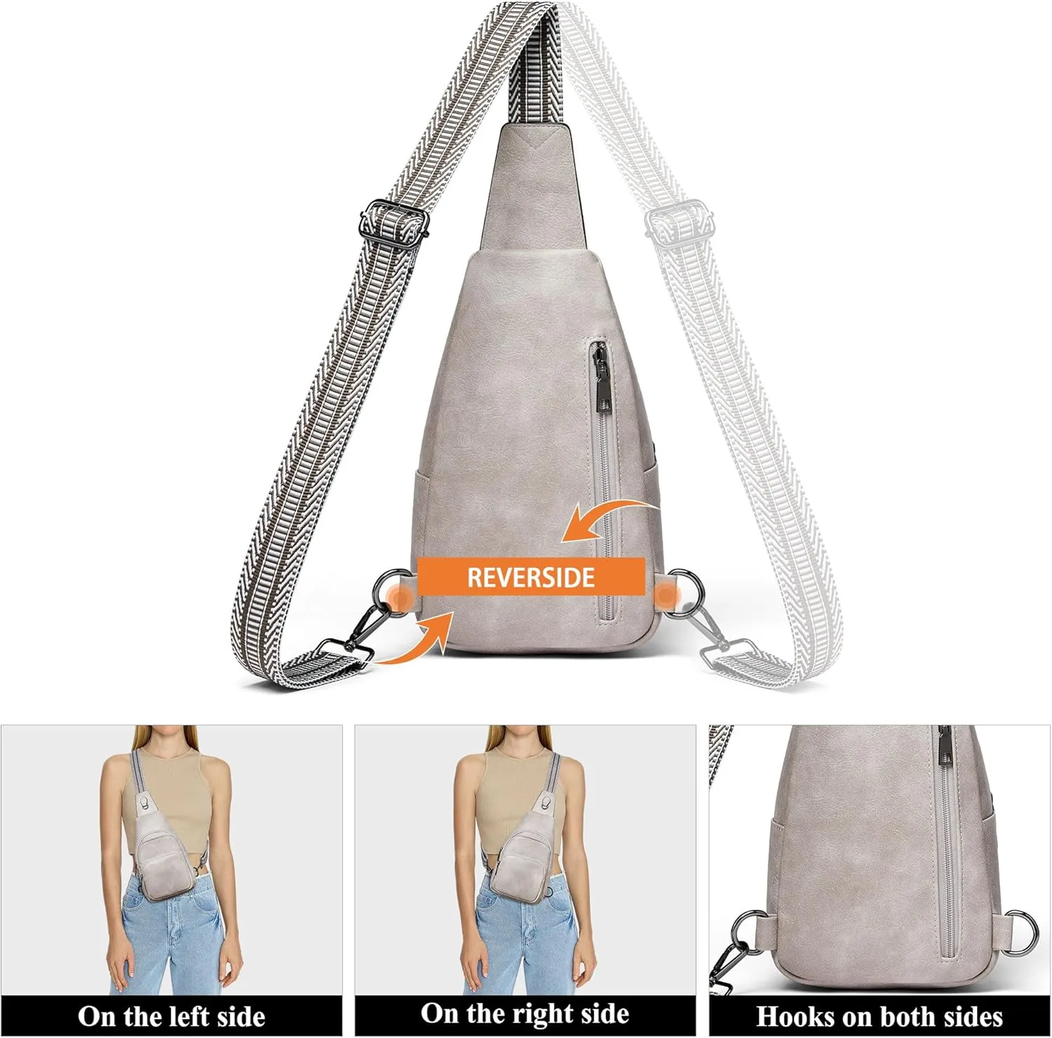 Crossbody Bags for Women Sling Bag Fanny Pack Casual Daypacks Small Backpack Chest Travel Purse Anti Theft