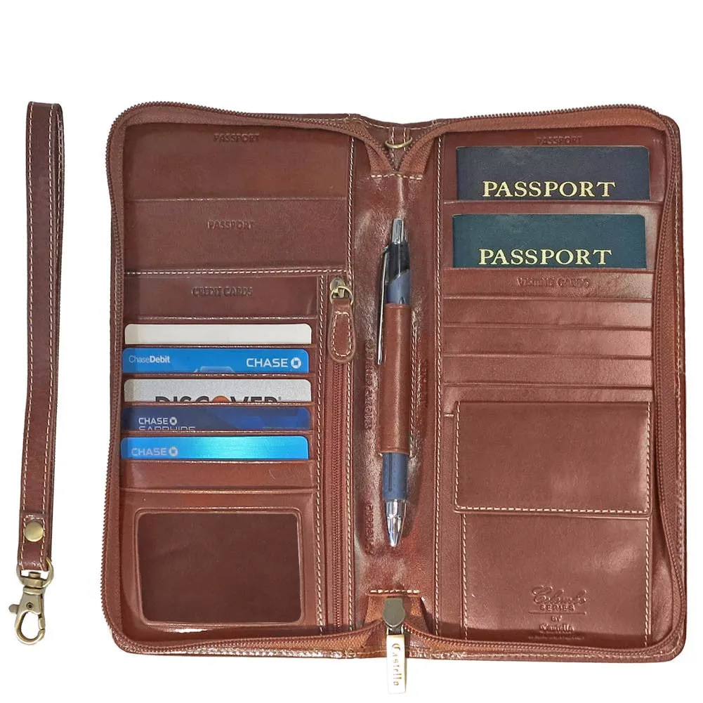 Family Passport and Document Case - Italian Leather
