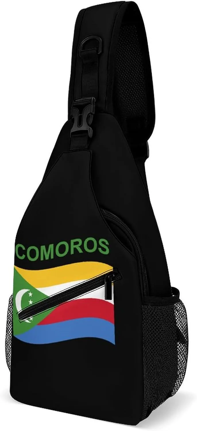Flag of Comoros Chest Bag for Men Backpack Crossbody Sling Bags Travel Daypack for Outdoors Hiking