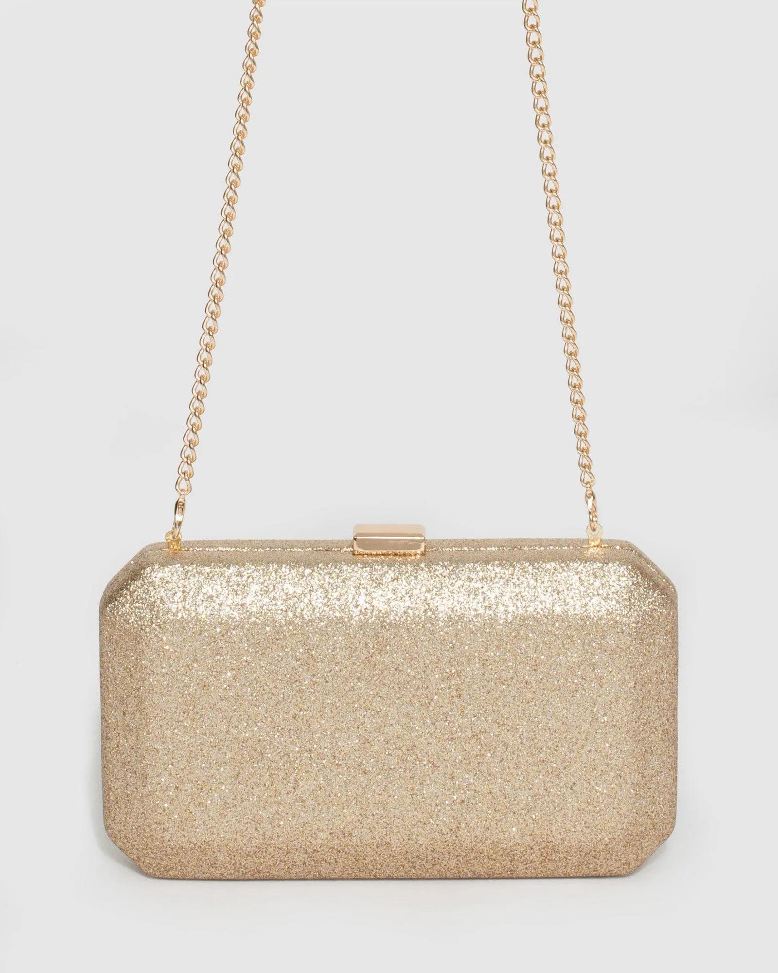 Gold Bonita Hardcase Clutch Bag