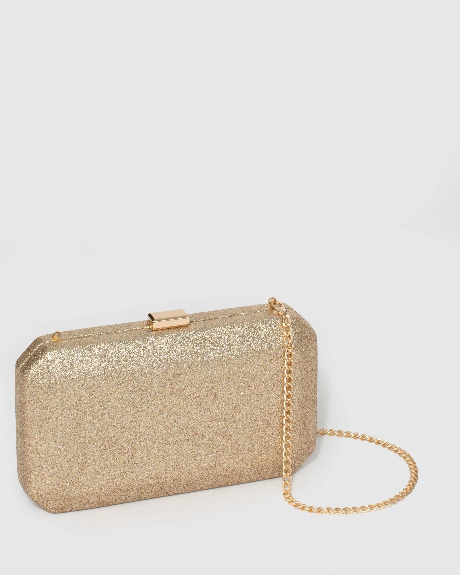 Gold Bonita Hardcase Clutch Bag
