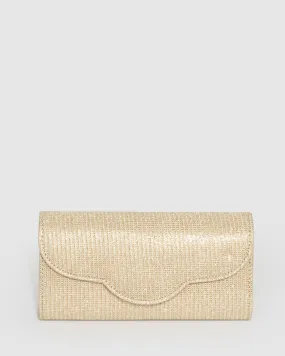 Gold Verna Glitter Clutch Bag