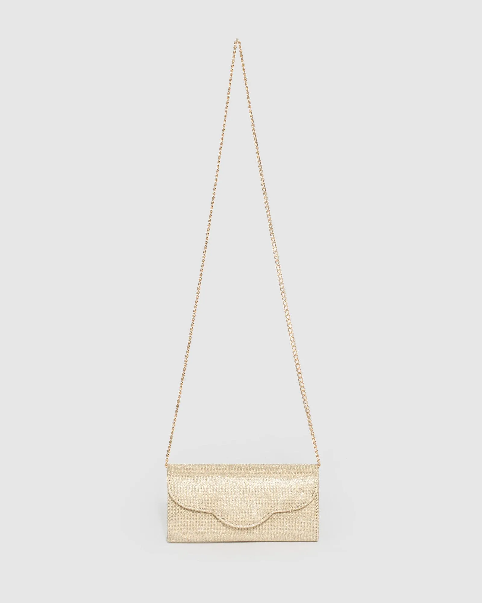 Gold Verna Glitter Clutch Bag