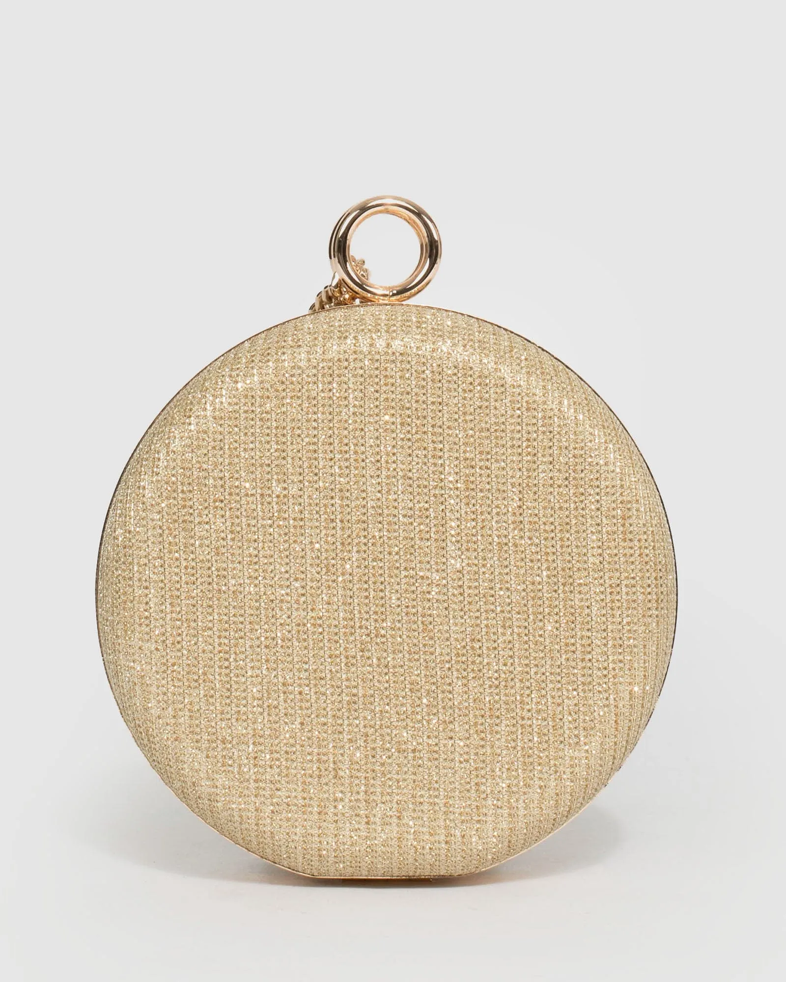 Gold Yuki Round Clutch Bag