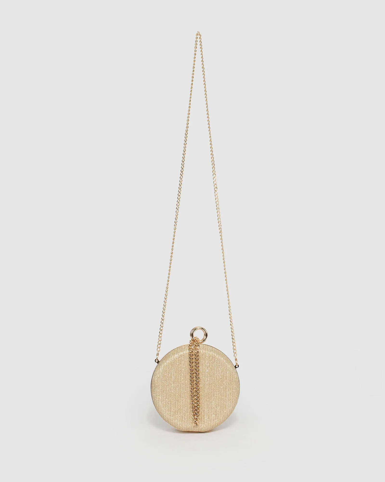 Gold Yuki Round Clutch Bag