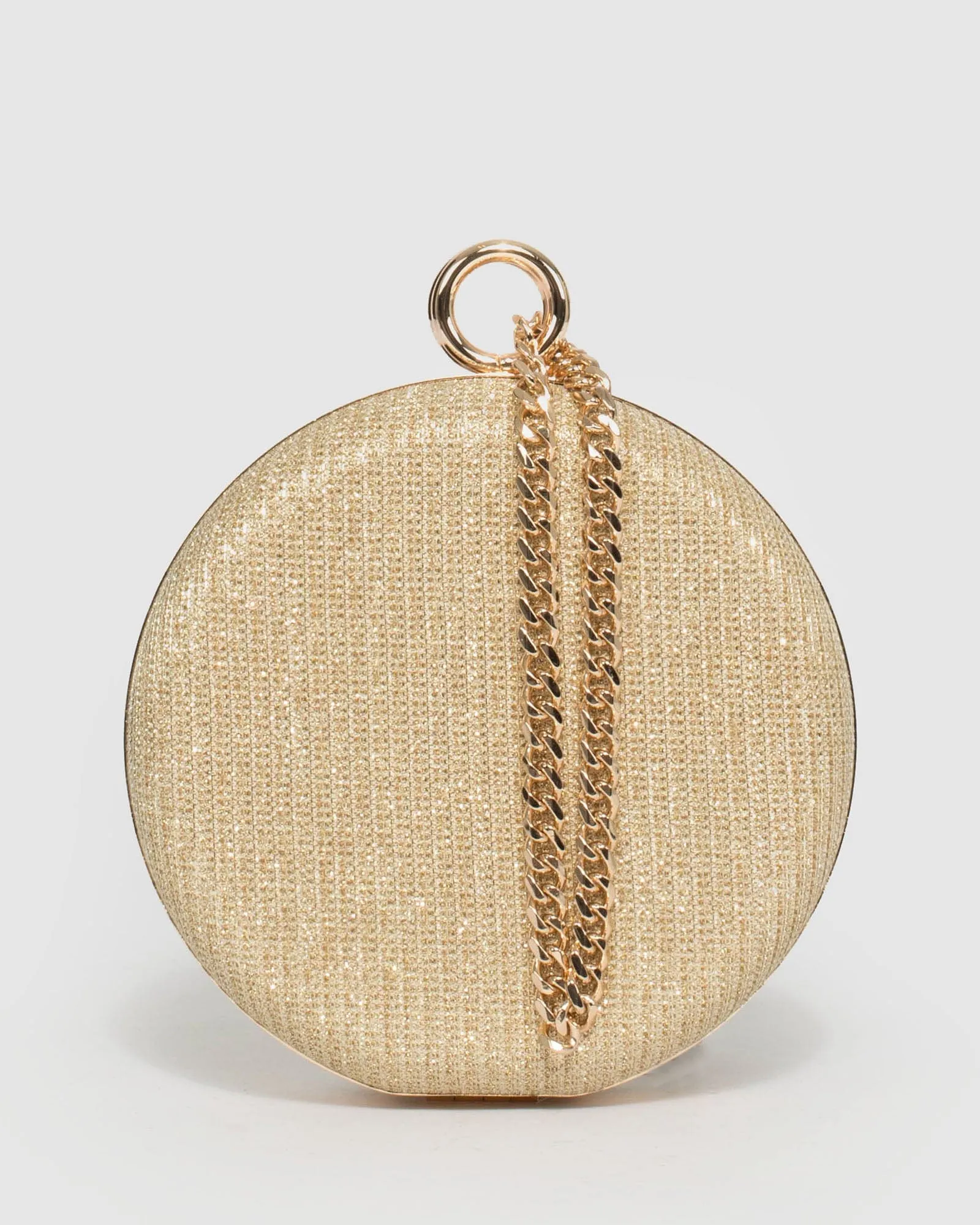 Gold Yuki Round Clutch Bag