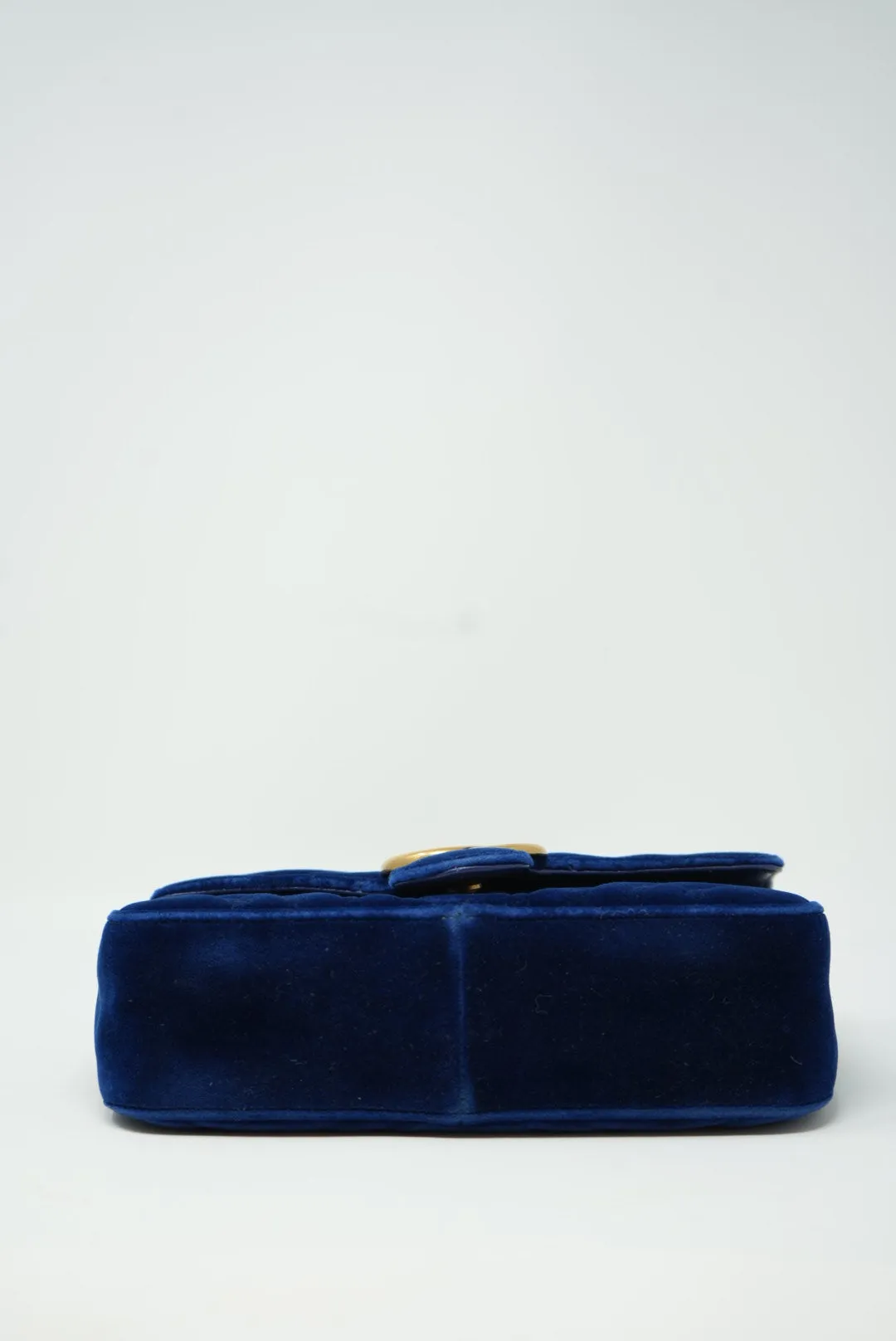 Gucci Small Velvet Marmont Shoulder Bag Blue