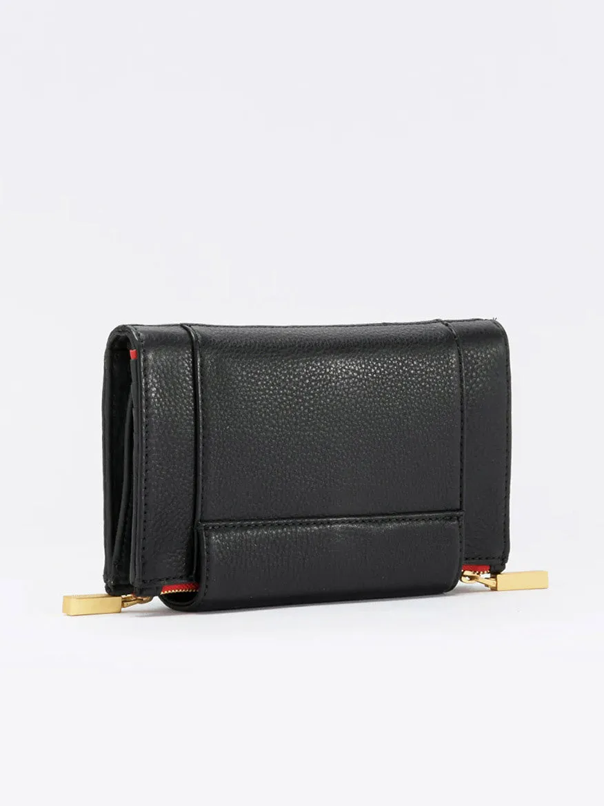 Hammitt Los Angeles Levy Clutch in Black w/Red Zip