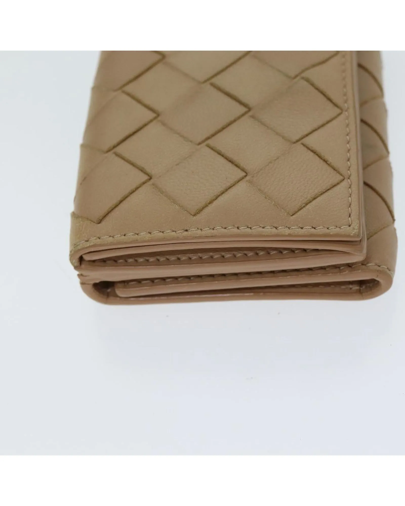 Intrecciato Leather Compact Wallet