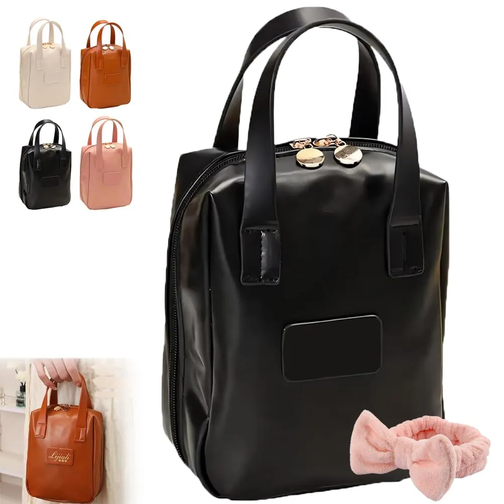 Lijiali Premium Makeup Bag,Eretinputc Makeup Bag,Premium Makeup Bag,2024 New Premium Makeup Bag Lijiali,Large Capacity Waterproof Eretinputc Multi-Layer Toiletry Bag With Zipper (Black)