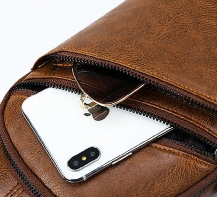 Men's Casual Leather Shoulder Bag | Set