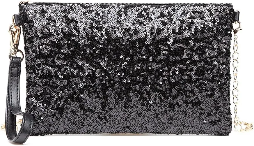 Miss Lulu Clutches Damen Kleine Kettentasche Damen Brieftaschen Umhngetasche Clutches Schultertasche Party Pailletten Synthetische
