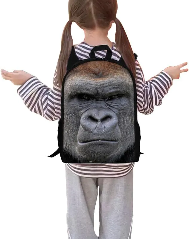 Orangutan Backpack Youth Leisure School Bag Lunch Box Pencil and pencil Case 3-in-1 Set (Color 3)