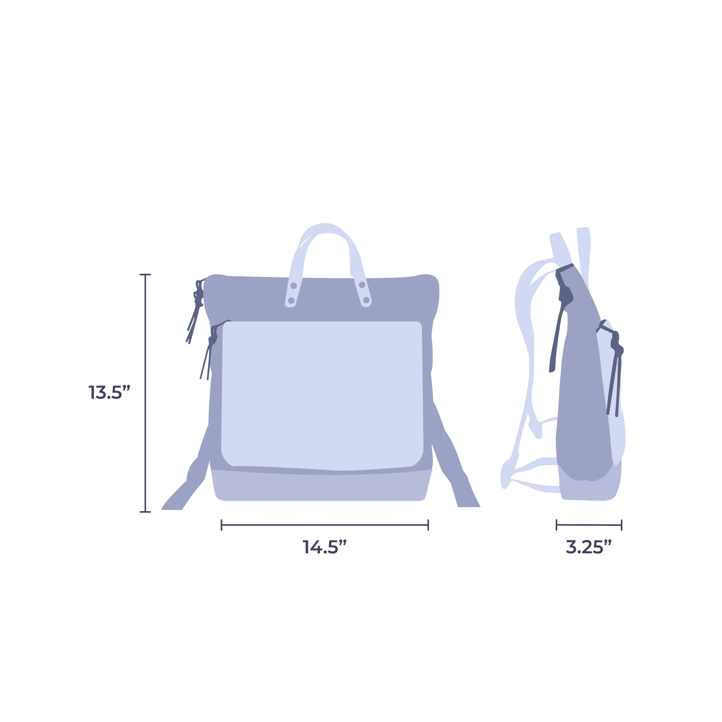 "Sapphire" Square Book Holder Backpack - Waterproof DZ