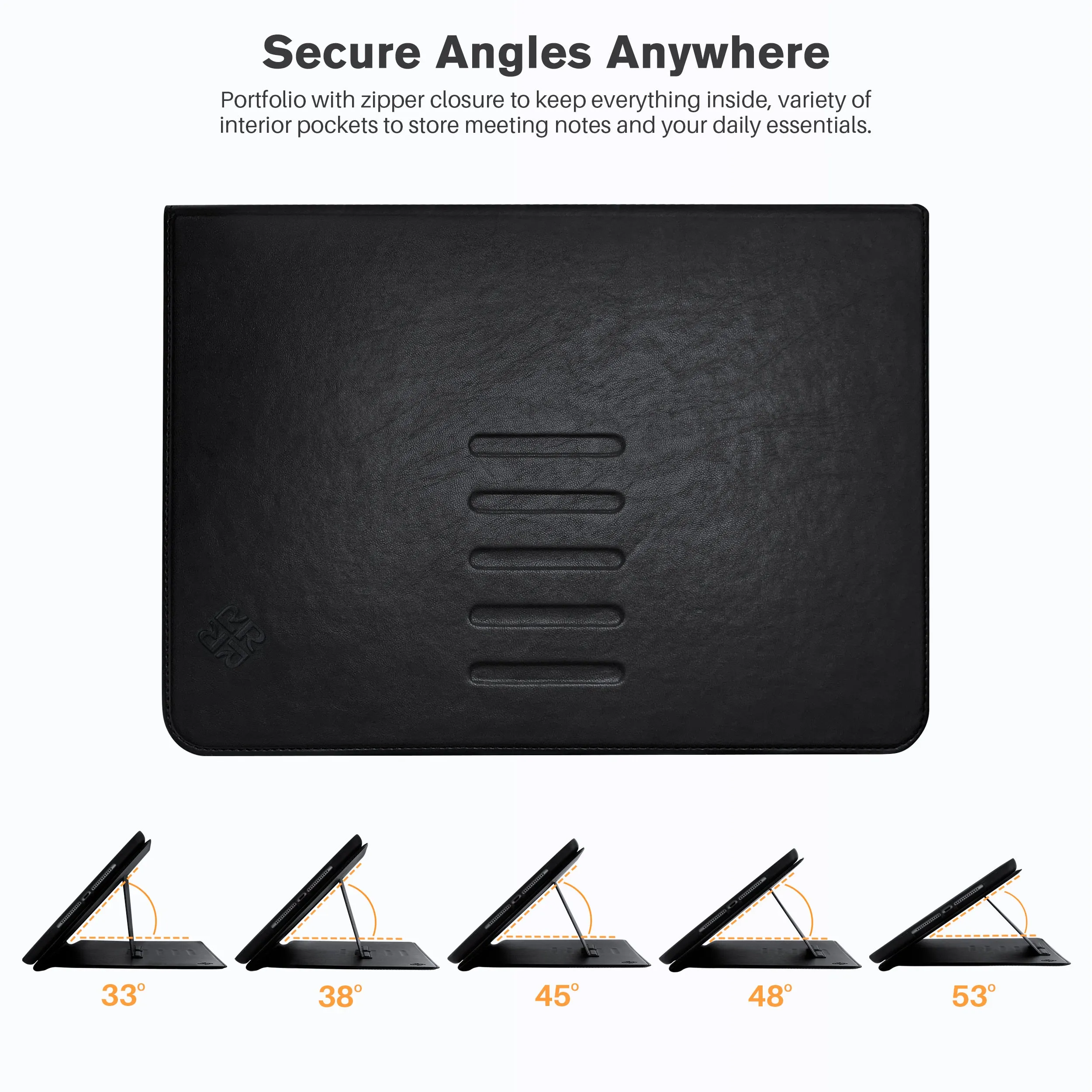 Roocase Sunset Case for iPad 10.2 2019 - Folio Smart Cover - Magnetic Case - Convenient Stand - Black