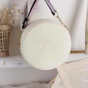 Round Straw Cross Body Bags