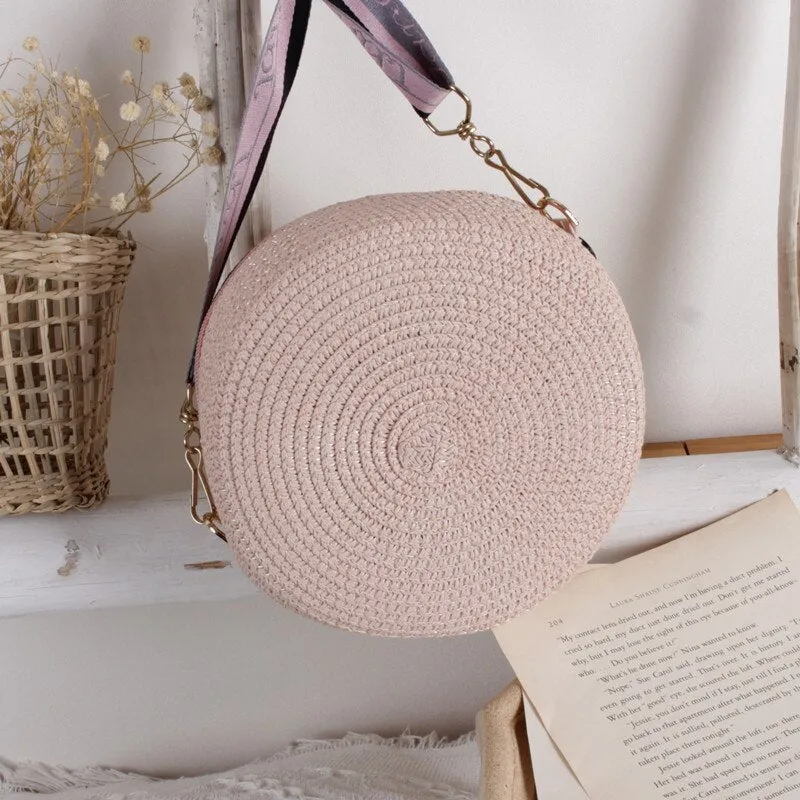 Round Straw Cross Body Bags