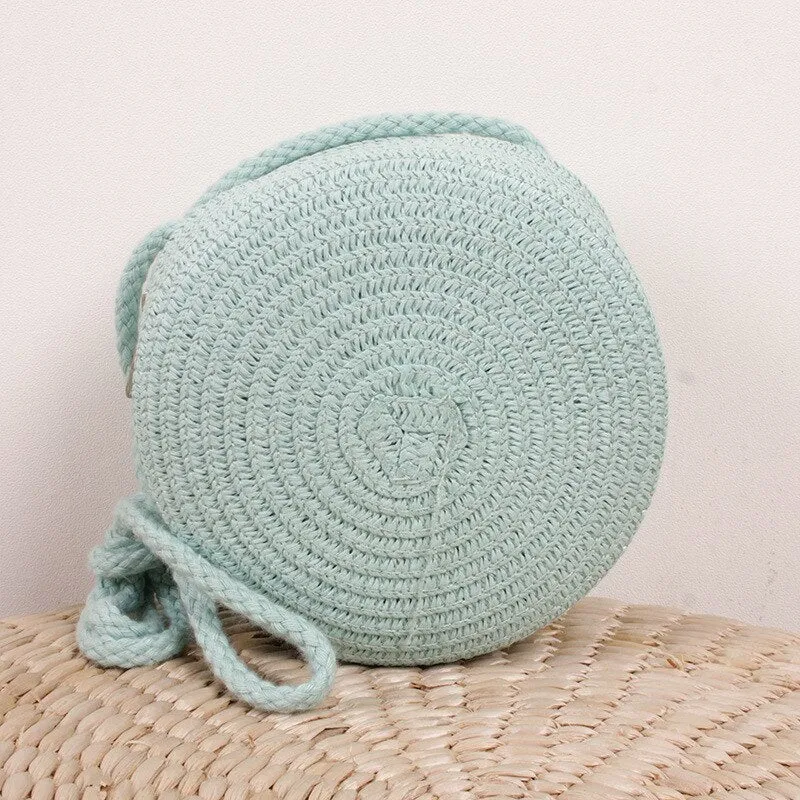 Round Straw Cross Body Bags