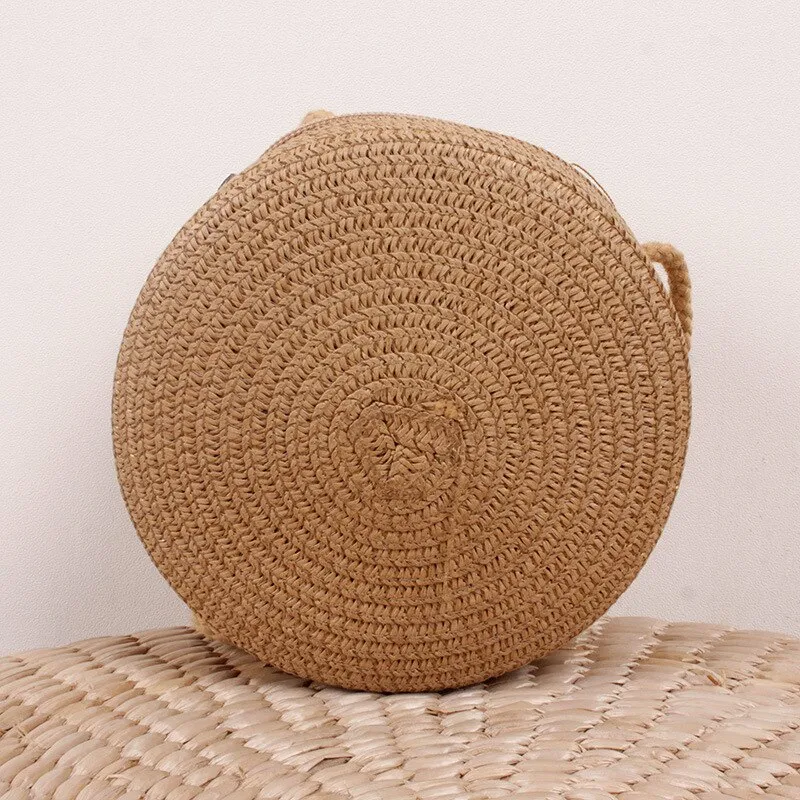 Round Straw Cross Body Bags