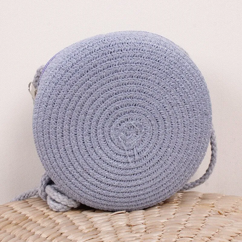 Round Straw Cross Body Bags