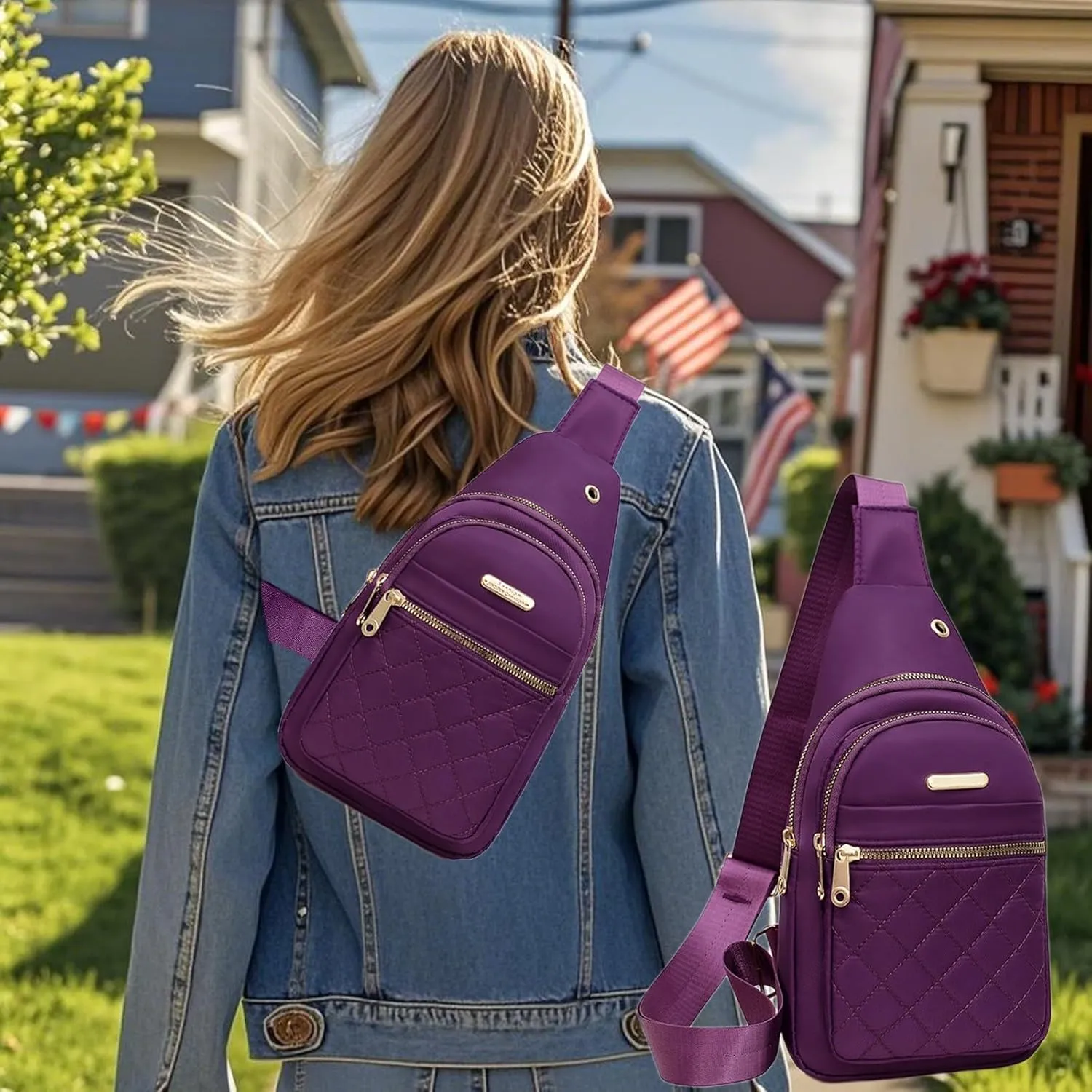 Sling Bag Crossbody Backpack for Men Women Shoulder Chest Bags Daypack Purse Casual Fanny Pack for Hiking Running