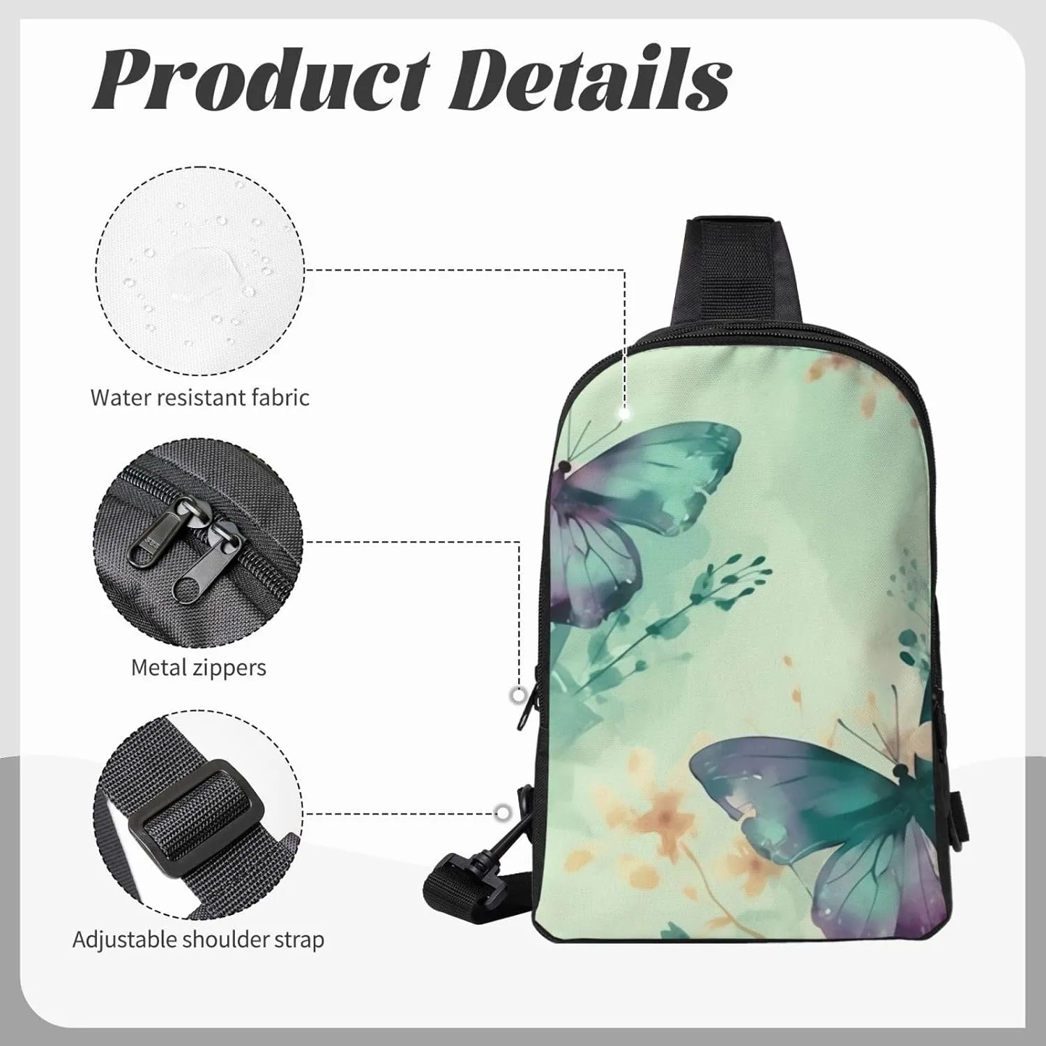 Sling bag for Women Men Trendy Sling Bakpack Casual Chest Bag Blue and Purple Fanny Pack for Travel Hiking