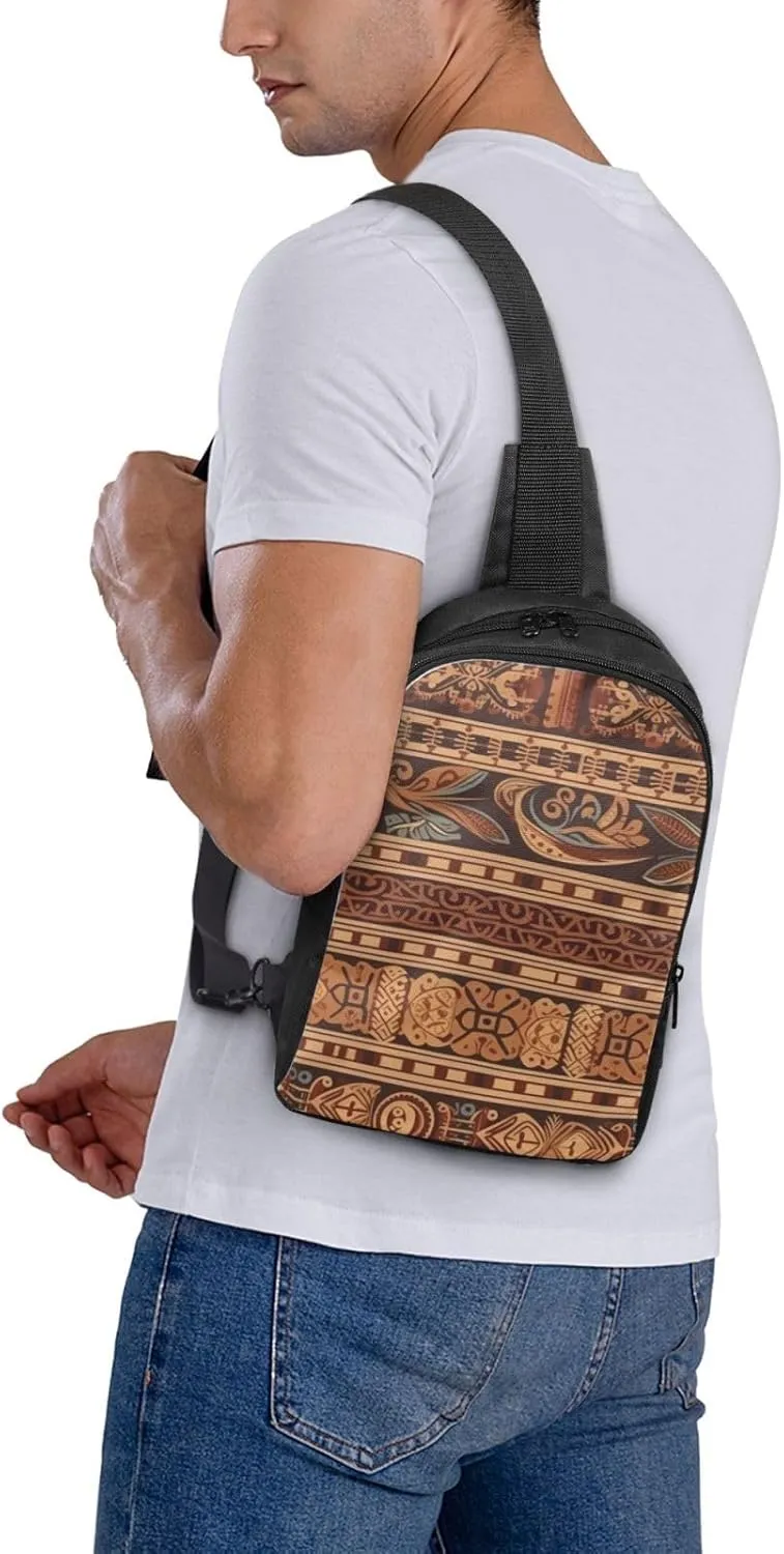 Sling bag for Women Men Trendy Sling Bakpack Casual Chest Bag Retro Pattern Fanny Pack for Travel Hiking