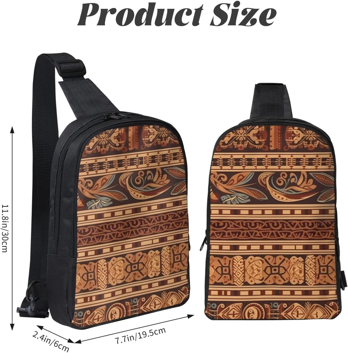 Sling bag for Women Men Trendy Sling Bakpack Casual Chest Bag Retro Pattern Fanny Pack for Travel Hiking