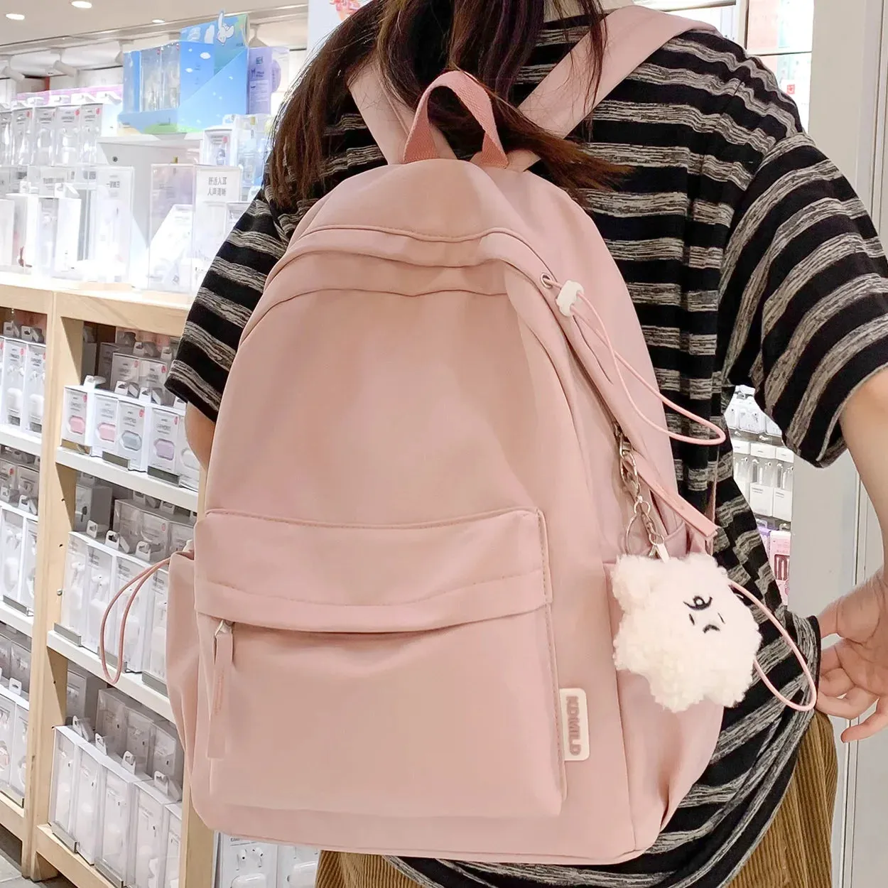 UAKISS  -  Ladies Waterproof Drawstring Laptop Women BookBag Fashion Girl Kawaii Nylon School Backpack Female Travel College Backpacks Cool
